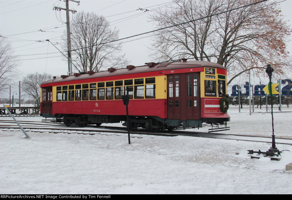 Chicago Streetcar in the Snow